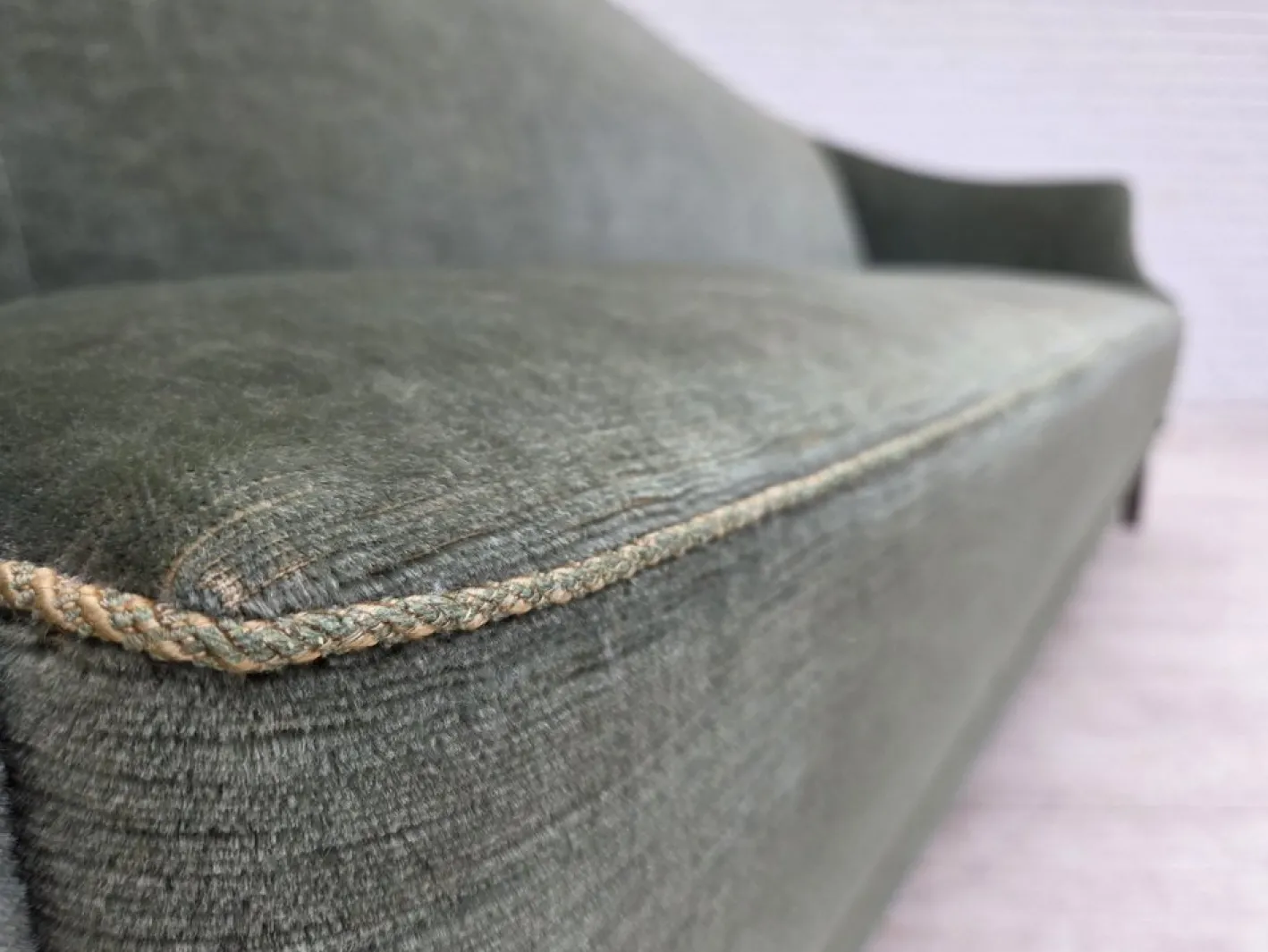 Dänisches 3-Sitzer Sofa in Grünem Möbel Velours, 1960er