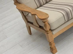 Dänisches Vintage 3-Sitzer Sofa aus Wolle & Eichenholz in Beige, 1970er