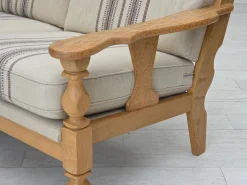 Dänisches Vintage 3-Sitzer Sofa aus Wolle & Eichenholz in Beige, 1970er