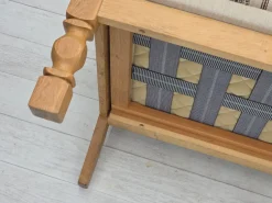 Dänisches Vintage 3-Sitzer Sofa aus Wolle & Eichenholz in Beige, 1970er
