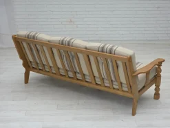 Dänisches Vintage 3-Sitzer Sofa aus Wolle & Eichenholz in Beige, 1970er