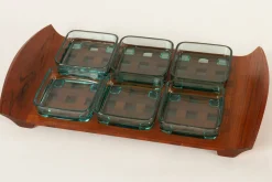 Dänisches Vintage Tablett aus Teak & Glas von Jens Quistgaard für IHQ Dansk Designs, 1960er