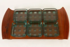 Dänisches Vintage Tablett aus Teak & Glas von Jens Quistgaard für IHQ Dansk Designs, 1960er