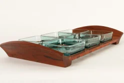 Dänisches Vintage Tablett aus Teak & Glas von Jens Quistgaard für IHQ Dansk Designs, 1960er