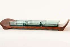 Dänisches Vintage Tablett aus Teak & Glas von Jens Quistgaard für IHQ Dansk Designs, 1960er