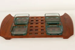 Dänisches Vintage Tablett aus Teak & Glas von Jens Quistgaard für IHQ Dansk Designs, 1960er