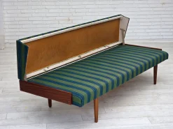 Dänisches Vintage Tagesbett aus Wolle & Teakholz, 1970er