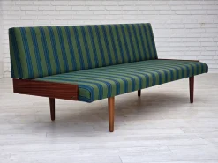 Dänisches Vintage Tagesbett aus Wolle & Teakholz, 1970er
