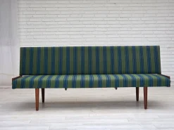 Dänisches Vintage Tagesbett aus Wolle & Teakholz, 1970er