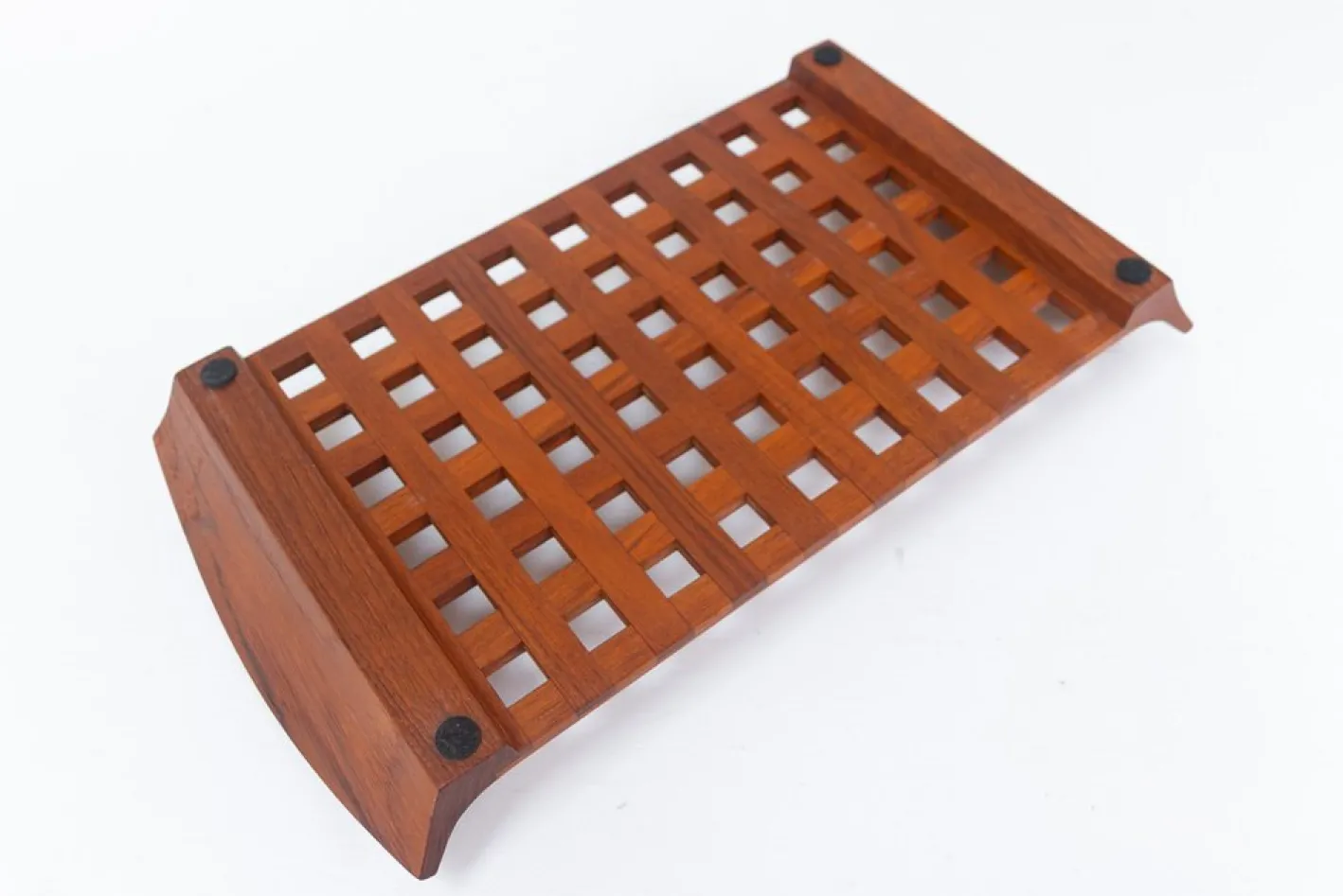 Dänisches Vintage Teak Tablett mit Glasschalen von Jens Harald Quistgaard, 1960er, 7er Set