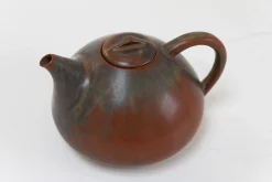 Dänische Teekanne aus glasierter Keramik von Eva Stæhr-Nielsen für Saxbo, 1950er