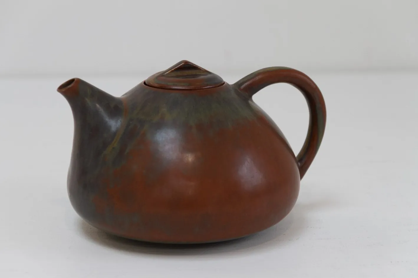 Dänische Teekanne aus glasierter Keramik von Eva Stæhr-Nielsen für Saxbo, 1950er