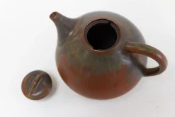 Dänische Teekanne aus glasierter Keramik von Eva Stæhr-Nielsen für Saxbo, 1950er
