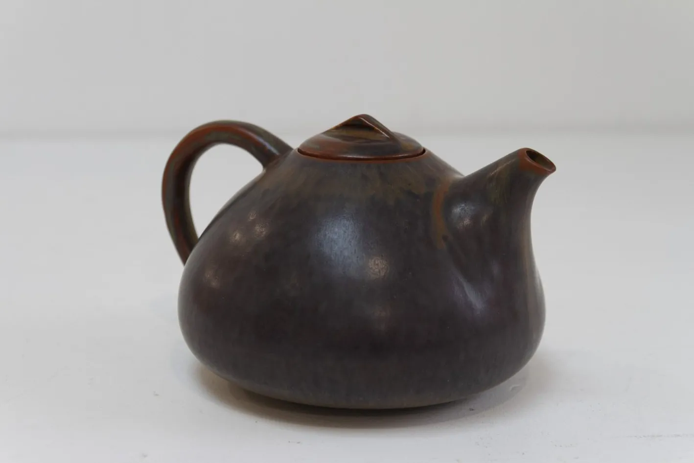 Dänische Teekanne aus glasierter Keramik von Eva Stæhr-Nielsen für Saxbo, 1950er
