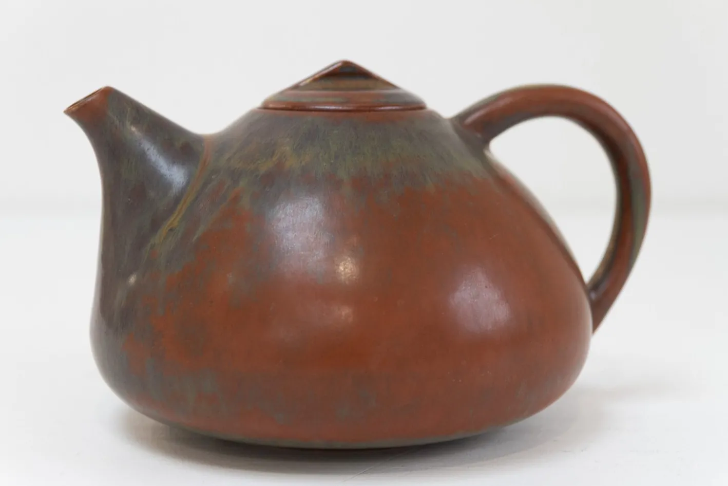 Dänische Teekanne aus glasierter Keramik von Eva Stæhr-Nielsen für Saxbo, 1950er