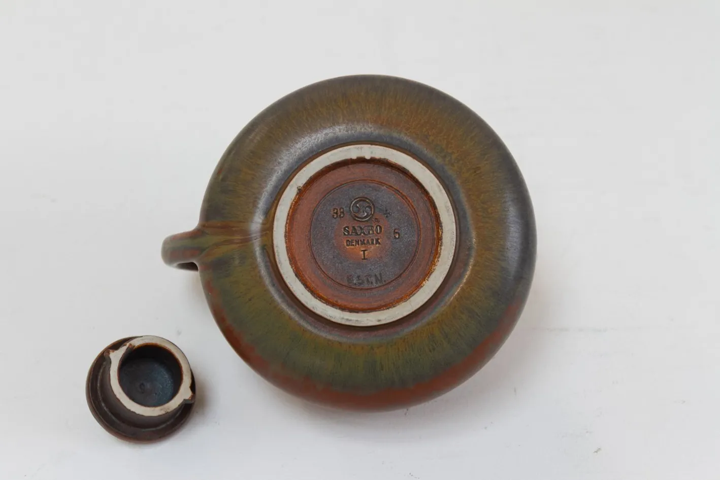 Dänische Teekanne aus glasierter Keramik von Eva Stæhr-Nielsen für Saxbo, 1950er