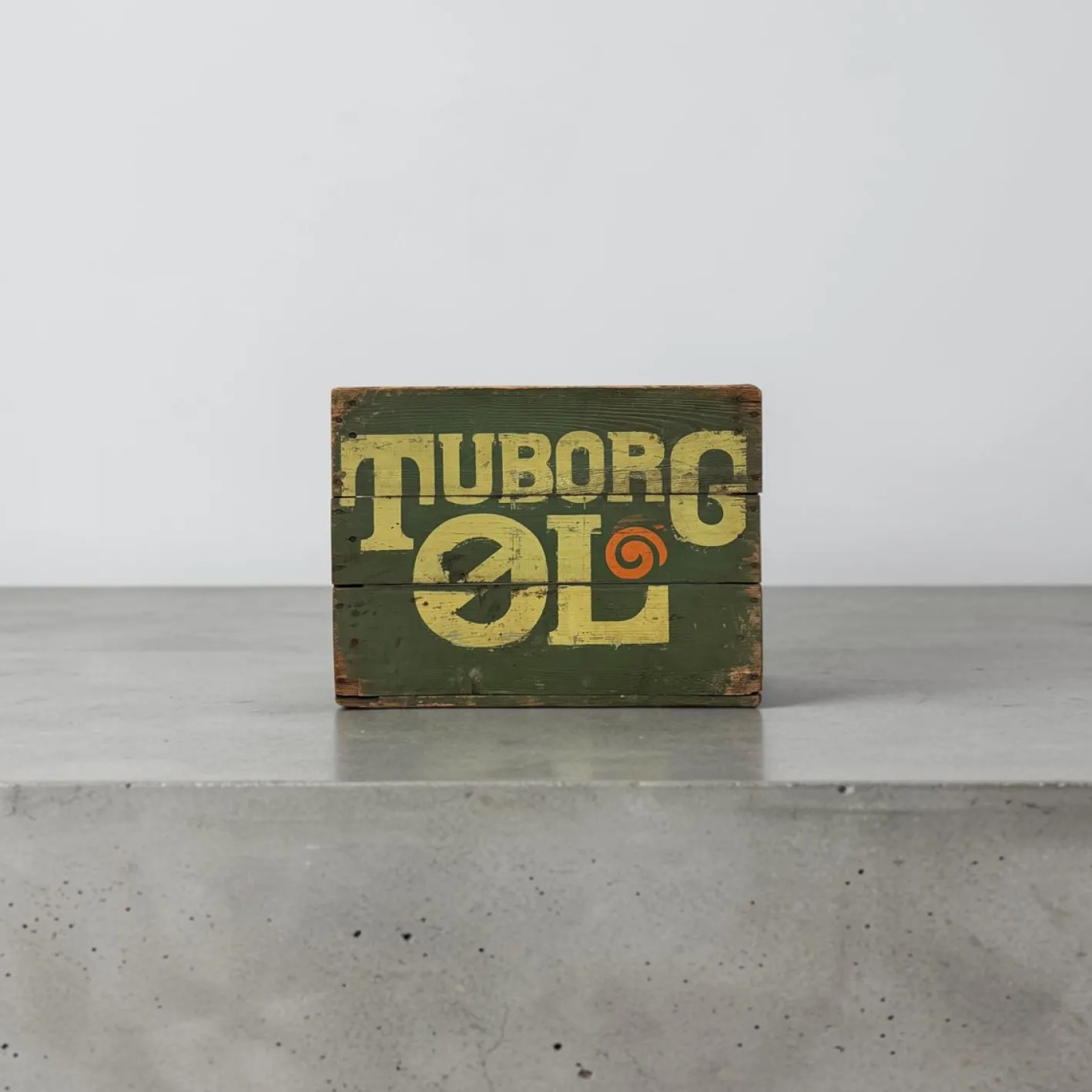 Dänische Tuborg Bierkiste aus lackiertem Kiefernholz, Dänemark, 1950er-1960er