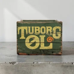 Dänische Tuborg Bierkiste aus lackiertem Kiefernholz, Dänemark, 1950er-1960er
