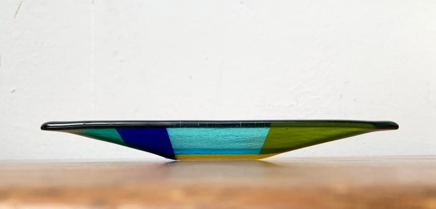 Dänische Vintage Art Glasschale von Greve Glaskunst, 1980er