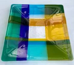 Dänische Vintage Art Glasschale von Greve Glaskunst, 1980er