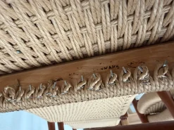 Dänische Vintage Esszimmerstühle aus Teak & Papierkordelgeflecht von Niels O. Møller für JL Møller, 1950er, 6er Set