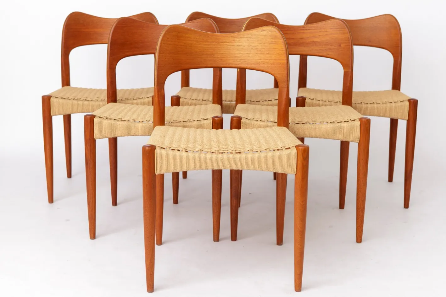 Dänische Vintage Esszimmerstühle von Arne Hovmand-Olsen für Mogens Kold, 1960er, 6er Set