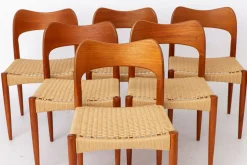 Dänische Vintage Esszimmerstühle von Arne Hovmand-Olsen für Mogens Kold, 1960er, 6er Set