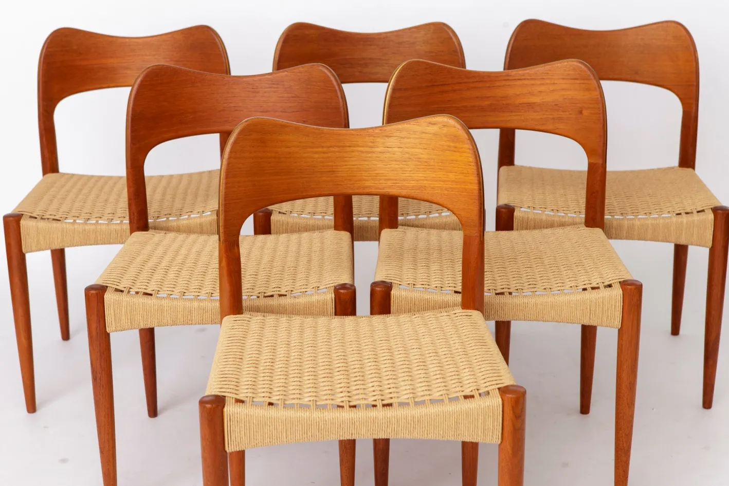 Dänische Vintage Esszimmerstühle von Arne Hovmand-Olsen für Mogens Kold, 1960er, 6er Set