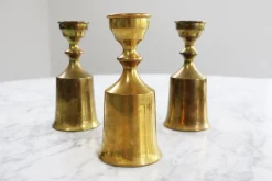 Dänische Vintage Kerzenständer aus Messing von Boyes Metalkunst, 1960er, 3er Set