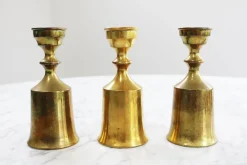 Dänische Vintage Kerzenständer aus Messing von Boyes Metalkunst, 1960er, 3er Set