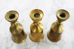 Dänische Vintage Kerzenständer aus Messing von Boyes Metalkunst, 1960er, 3er Set