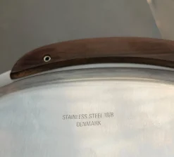 Dänische Vintage Schale und Schale aus Edelstahl & Teak, 2er Set