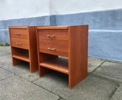 Dänische Vintage Teak Nachttische, 1970er, 2er Set