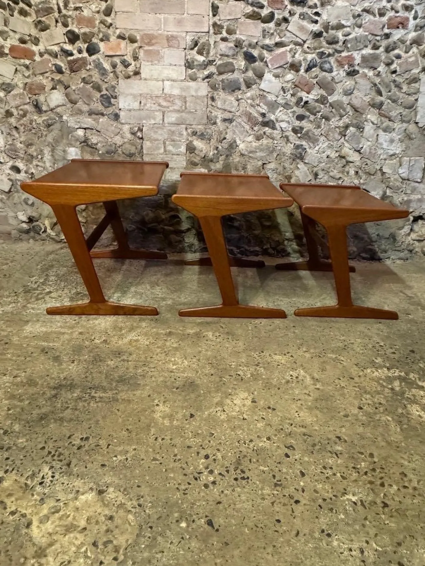 Dänische Vintage Teak Satztische von Mogens Kold, 1960, 3er Set