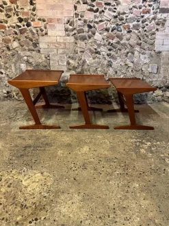 Dänische Vintage Teak Satztische von Mogens Kold, 1960, 3er Set