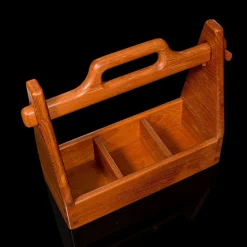 Dänische Vintage Teak Spiritus Tantalus und Glasflaschen, 3er Set