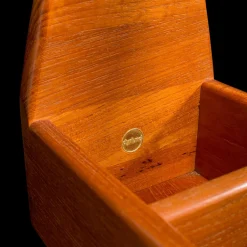 Dänische Vintage Teak Spiritus Tantalus und Glasflaschen, 3er Set
