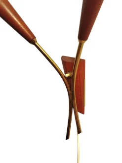 Dänische Vintage Wandlampe aus Teak & Messing, 1960er