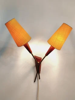 Dänische Vintage Wandlampe aus Teak & Messing, 1960er