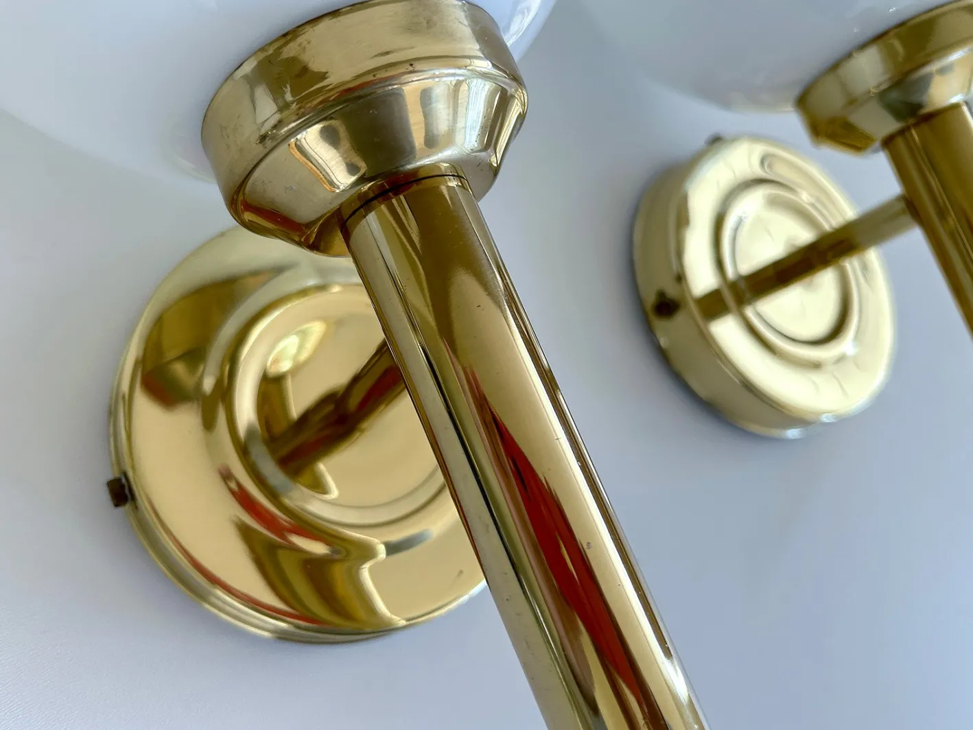 Dänische Vintage Wandleuchten aus Glas von Abo Randers, 1960er, 2er Set