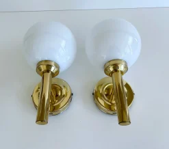 Dänische Vintage Wandleuchten aus Glas von Abo Randers, 1960er, 2er Set