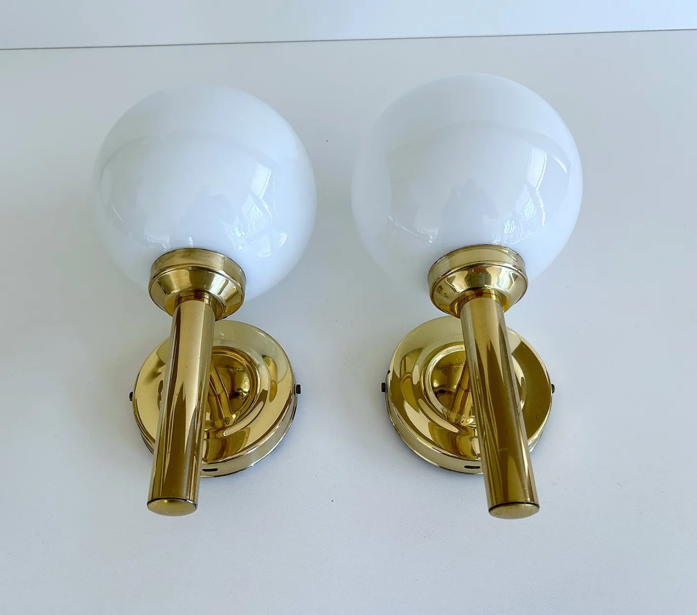 Dänische Vintage Wandleuchten aus Glas von Abo Randers, 1960er, 2er Set