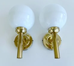 Dänische Vintage Wandleuchten aus Glas von Abo Randers, 1960er, 2er Set