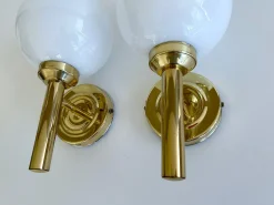 Dänische Vintage Wandleuchten aus Glas von Abo Randers, 1960er, 2er Set