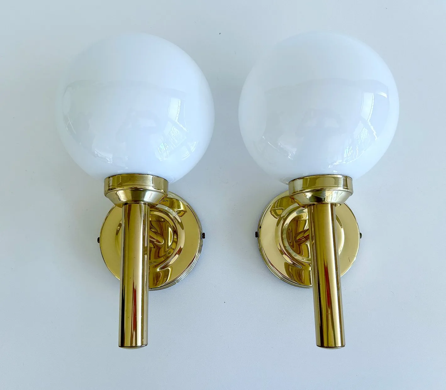 Dänische Vintage Wandleuchten aus Glas von Abo Randers, 1960er, 2er Set