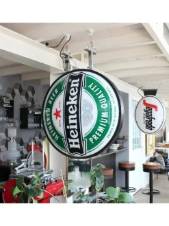 Doppelseitiges Heineken Leuchtschild, 1980er