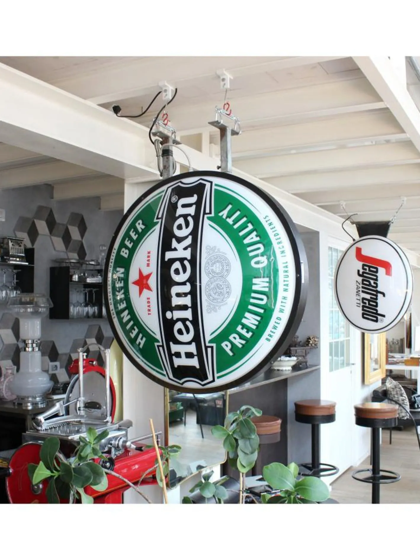 Doppelseitiges Heineken Leuchtschild, 1980er