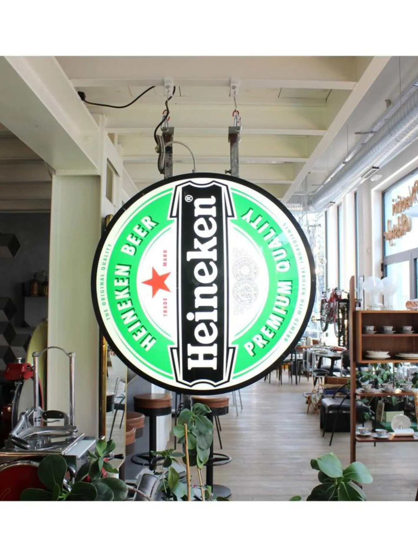 Doppelseitiges Heineken Leuchtschild, 1980er