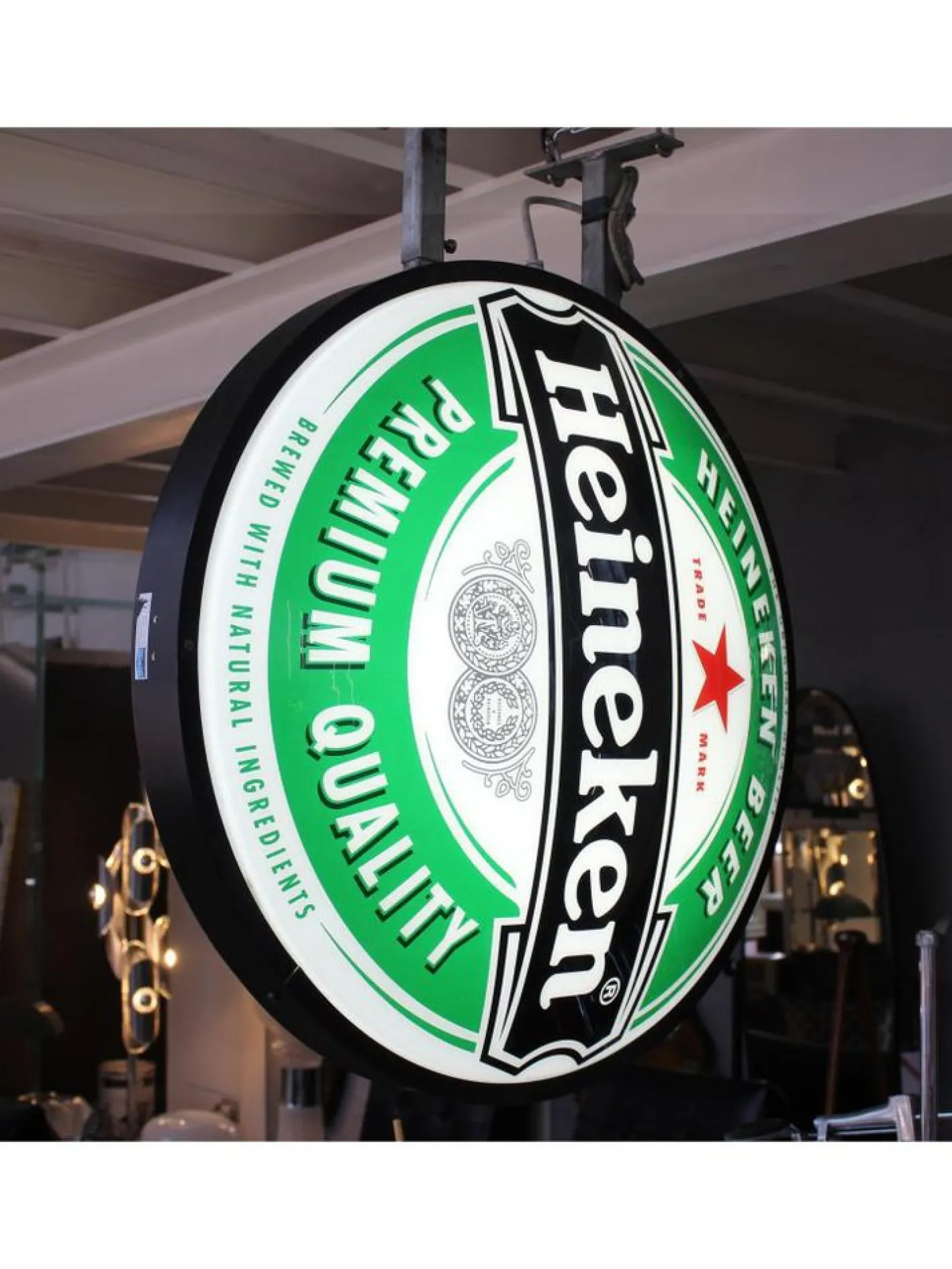 Doppelseitiges Heineken Leuchtschild, 1980er