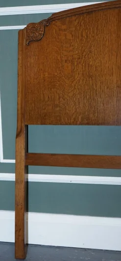 Doppeltes Kopfteil aus geschnitzter Eiche im Art Deco Stil
